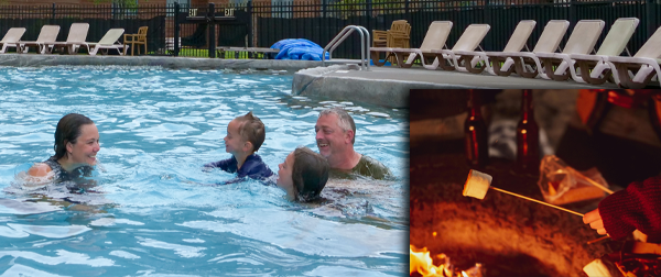 Pool and Campfire with S'mores