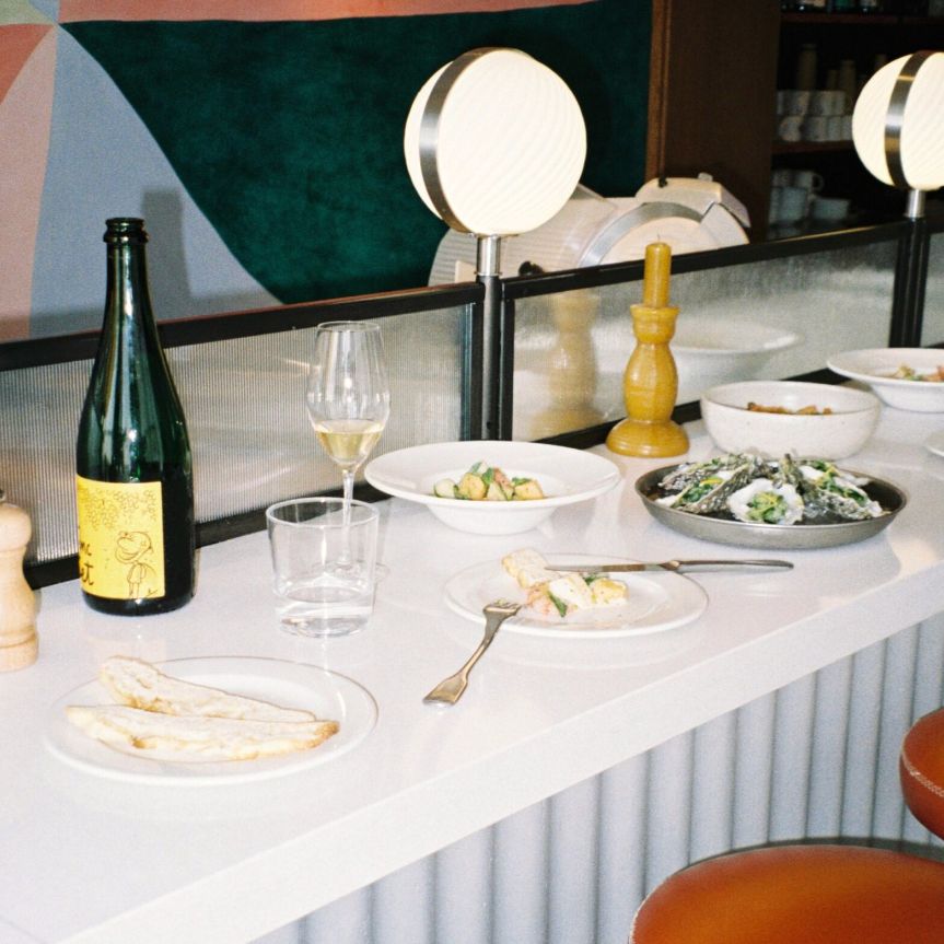 The Hoxton bar with food and wine