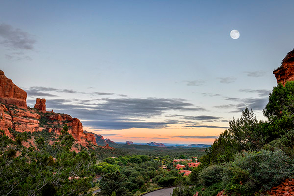 Moon over Boynton Canyon