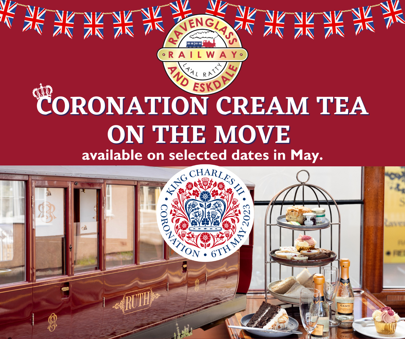 Coronation Cream Tea On The Move at the Ravenglass and Eskdale Railway