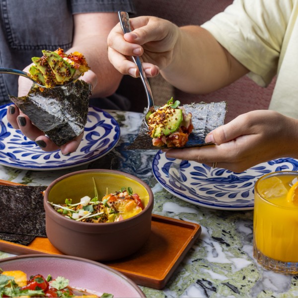 A table sharing small plates