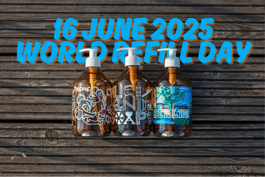 View of the limited edition Soeder x 25hours Hotels bottles