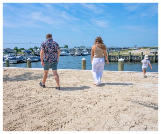 Row of Floating Bungalows on Chincoteague Bay