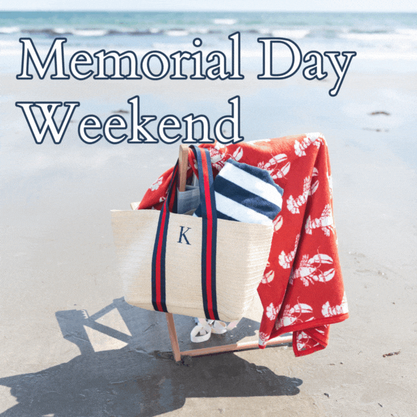Memorial Day Weekend in a beach town! Photo of beach chair and bag with