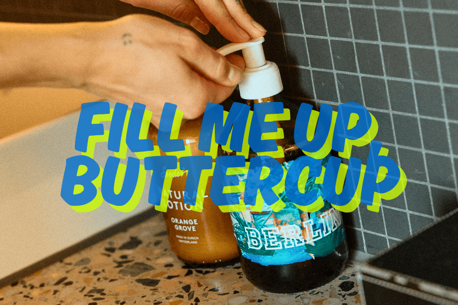 A person washes their hands with Soeder care products