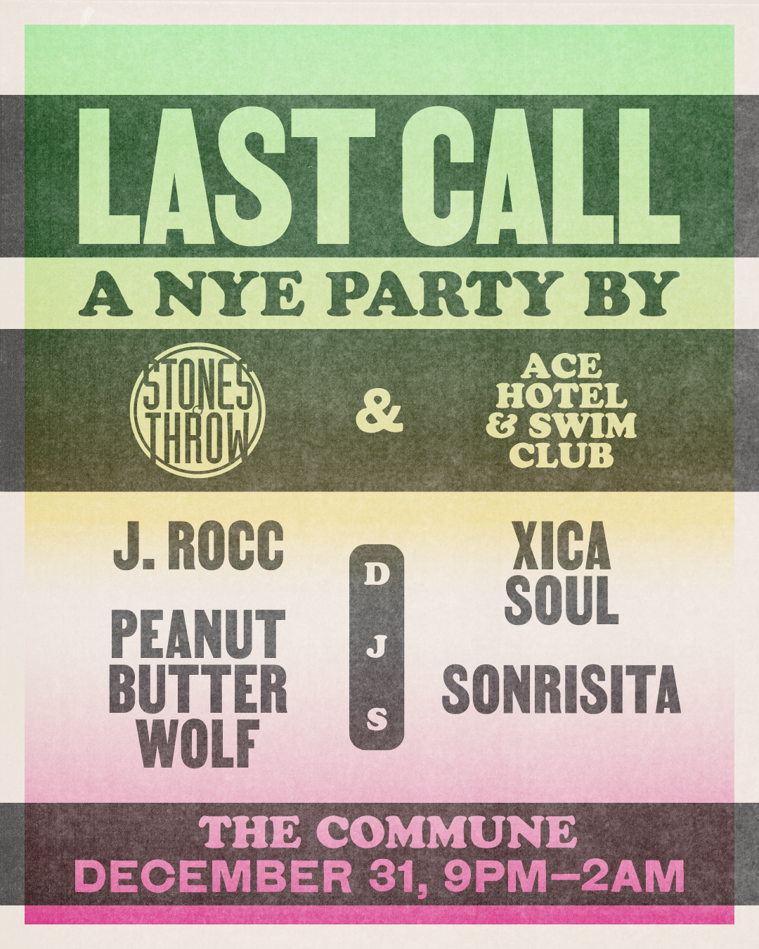 a poster for last call a new years party at ace palm springs 